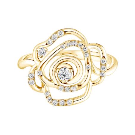 Ring 18K Gelbgold Diamant PrimaRosa Pavée