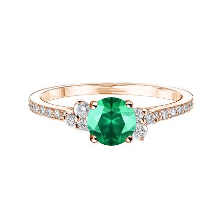 Baby EverBloom 5 mm Pavée Rose Gold Emerald Ring