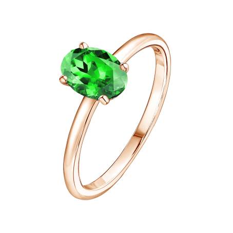 Bague Or rose 18 cts Tsavorite Lady Ovale