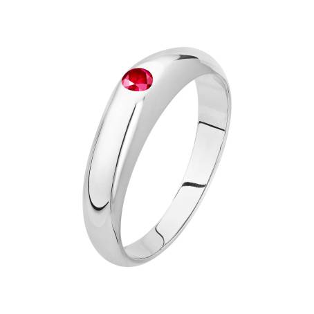 Bague Homme Or blanc 18 cts Rubis Bergen