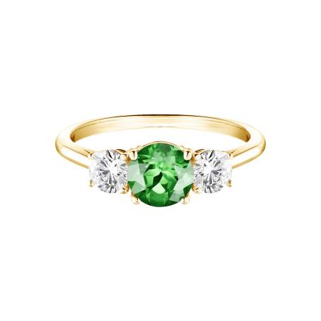 Bague Or jaune 18 cts Tsavorite Little Lady Duo