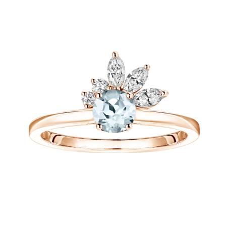 Bague Or rose Aigue-marine Little EverBloom