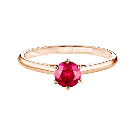 Bague Or rose 18 cts Rubis Little Lady