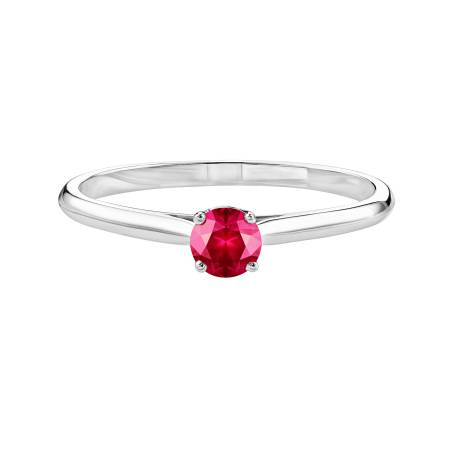 Bague Or blanc 18 cts Rubis Baby Lady