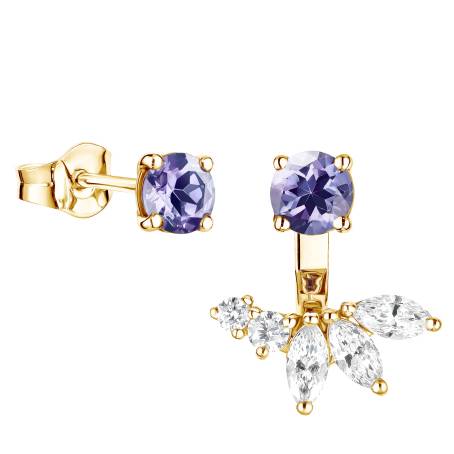 Boucles d'oreilles Or jaune 18 cts Tanzanite EverBloom