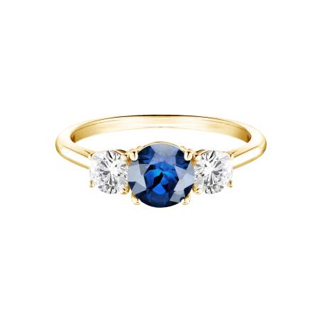 Bague Or jaune 18 cts Saphir Little Lady Duo