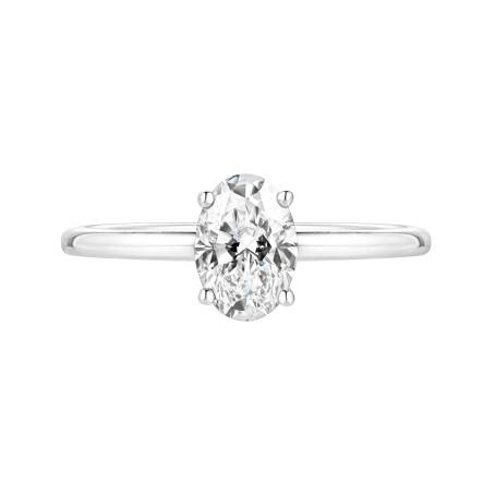 Bague Or blanc 18 cts Diamant Lady Ovale