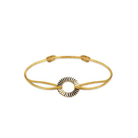 Bracelet cordon Champagne Or jaune 18 cts Entaille Rayons