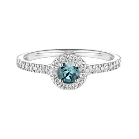 Rétromantique S Pavée White Gold Blue Grey Sapphire Ring