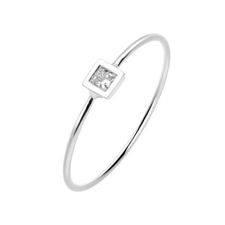 Ring 18K Weißgold Diamant Gemmyorama Carrée