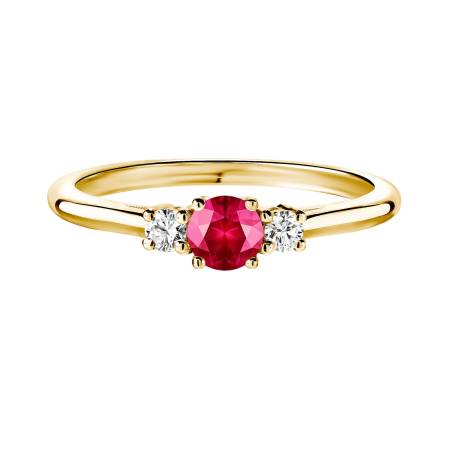 Bague Or jaune 18 cts Rubis Baby Lady Duo