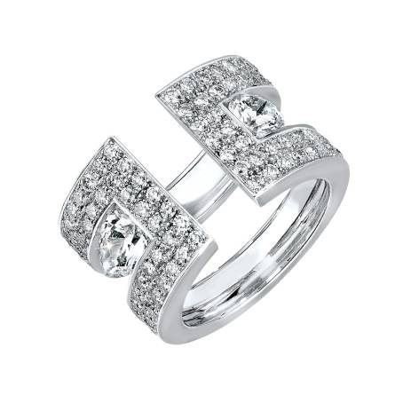 Bague Or blanc 18 cts Diamant Ariane So Pavée