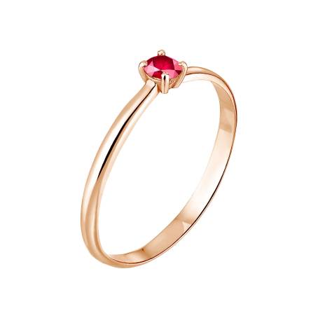 Bague Or rose 18 cts Rubis Mini Lady