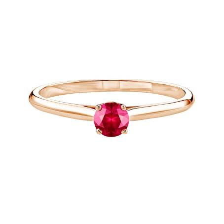 Bague Or rose 18 cts Rubis Baby Lady