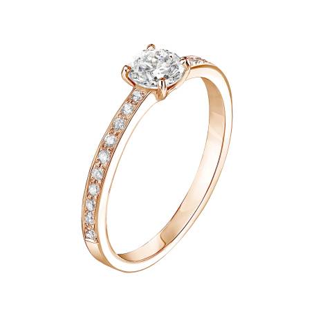 Bague Or Rose 18 cts Diamant Milady 0,3 ct