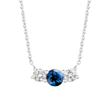 Pendentif Or blanc 18 cts Saphir Lady Duo
