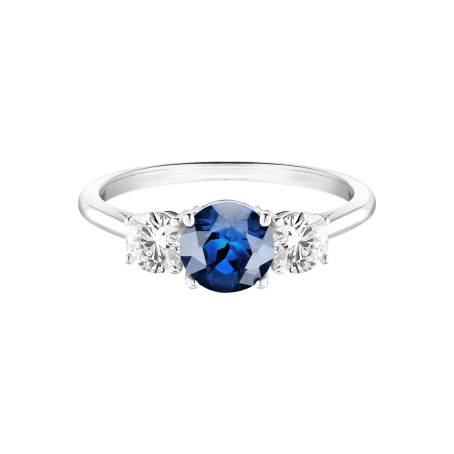 Bague Or blanc 18 cts Saphir Little Lady Duo