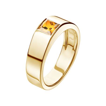 Bague Homme Or jaune 18 cts Citrine Ludwig