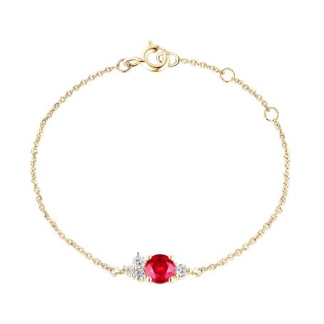 Bracelet Or jaune 18 cts Rubis Baby EverBloom