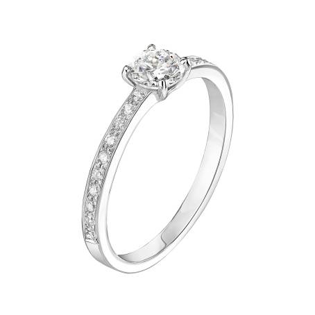 Bague Or Blanc 18 cts Diamant Milady 0,3 ct