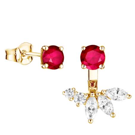 Boucles d'oreilles Or jaune 18 cts Rubis EverBloom