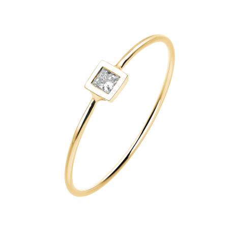 Ring 18K Gelbgold Diamant Gemmyorama Carrée