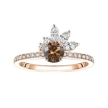 Little EverBloom Pavée Rose Gold Chocolate Diamond Ring