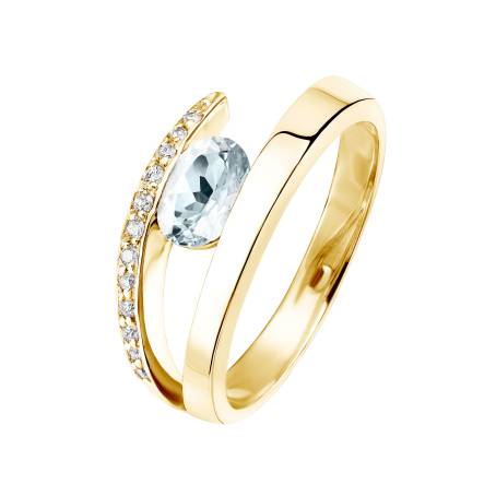 Ananta Yellow Gold Aquamarine Ring