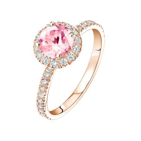 Rétromantique L Pavée Rose Gold Tourmaline Ring