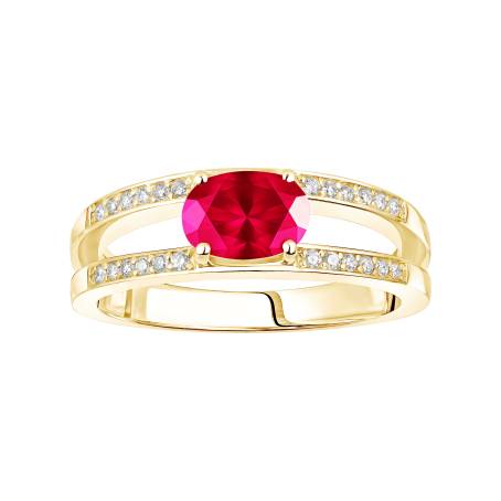 Cassandra Yellow Gold Ruby Ring
