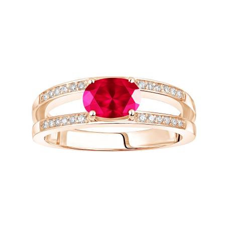 Cassandra Rose Gold Ruby Ring