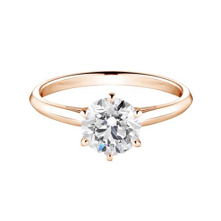 Bague Or rose 18 cts Diamant Lady 1,2 ct