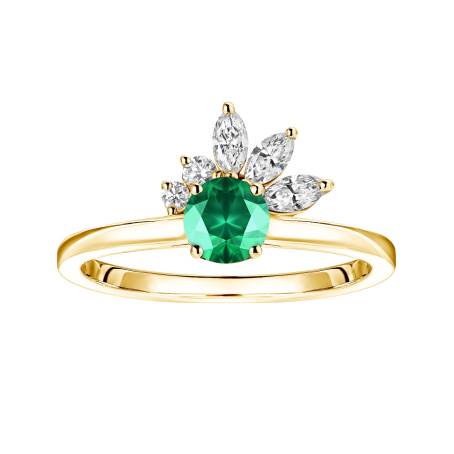 Little EverBloom Yellow Gold Emerald Ring