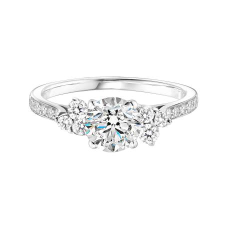 Bague Or blanc 18 cts Diamant Baby EverBloom 6 mm Pavée