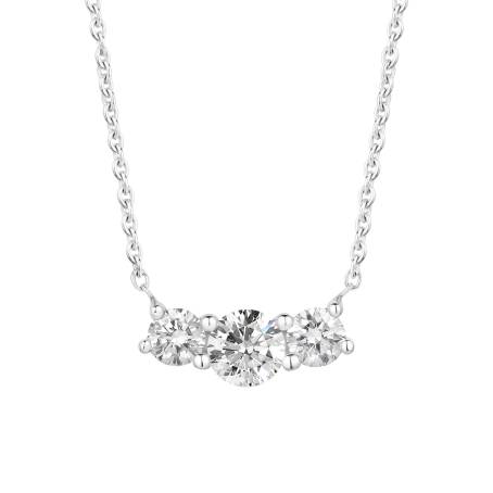Pendentif Or blanc 18 cts Diamant Lady Duo