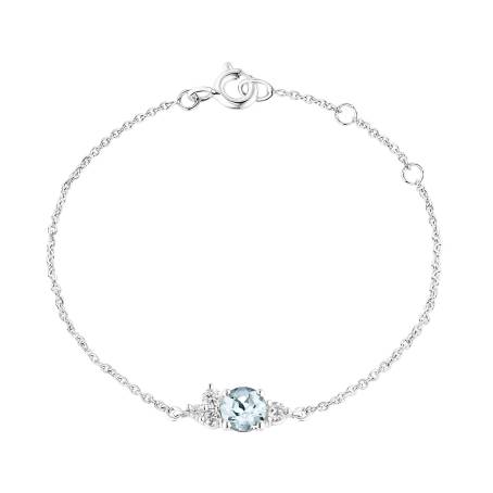 Bracelet Or blanc 18 cts Aigue-marine Baby EverBloom
