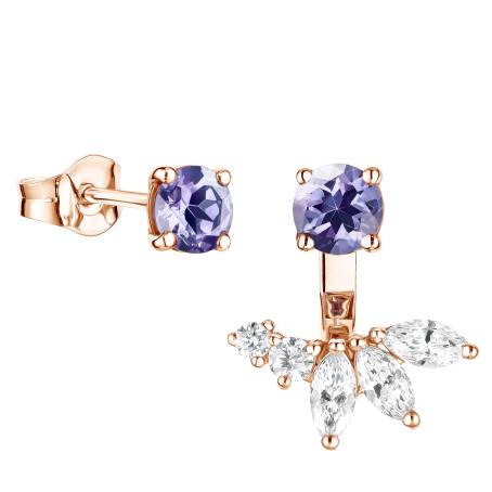 Boucles d'oreilles Or rose 18 cts Tanzanite EverBloom