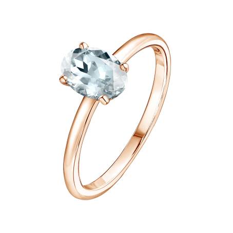 Lady Ovale Rose Gold Aquamarine Ring