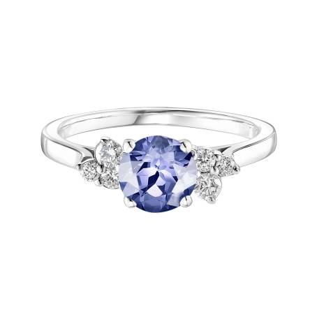 Bague Or blanc 18 cts Tanzanite Baby EverBloom 6 mm