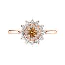 Thumbnail: Ring Rose gold Cognac Diamond Lefkos 4 mm 1