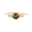 Thumbnail: Ring Yellow gold Chocolate Diamond and diamonds Little Lady Duo de Poires 1