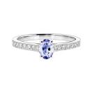 Vignette : Bague Platine Tanzanite et diamants Lady Ovale Pavée 1