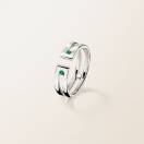 Ring Weißgold Smaragd und diamanten Thésée Duo 2