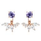 Vignette : Boucles d'oreilles Or rose Tanzanite et diamants EverBloom Symétriques 1