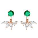 Thumbnail: Earrings Rose gold Emerald and diamonds EverBloom Symétriques 1