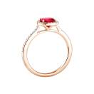 Thumbnail: Ring Rose gold Ruby and diamonds Rétromantique Coussin Pavée 3