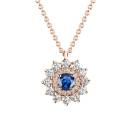 Thumbnail: Pendant Rose gold Sapphire and diamonds Lefkos 1
