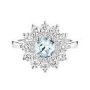 Thumbnail: Ring White gold Aquamarine and diamonds Lefkos 6 mm 1