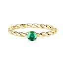 Thumbnail: Ring Yellow gold Emerald and diamonds Capucine 4 mm 1