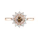 Thumbnail: Ring Rose gold Chocolate Diamond Lefkos 4 mm 1